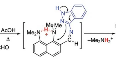 H-Bond-Assisted Intramolecular Nucleophilic Displacement of the 1-NMe2 Group in 1,8-Bis(dimethylamino)naphthalenes as a Route to Multinuclear Heterocyclic Compounds and Strained Naphthalene Derivatives featured image