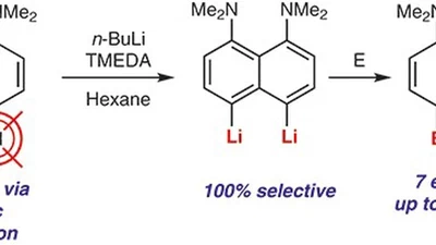 Non-covalent Li···H interaction in the synthesis of peri-disubstituted naphthalene proton sponges featured image