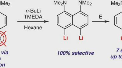 Non-covalent Li···H interaction in the synthesis of peri-disubstituted naphthalene proton sponges featured image
